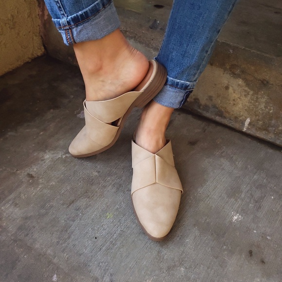 🆕️//The Agnes// taupe mule flat - Picture 2 of 6